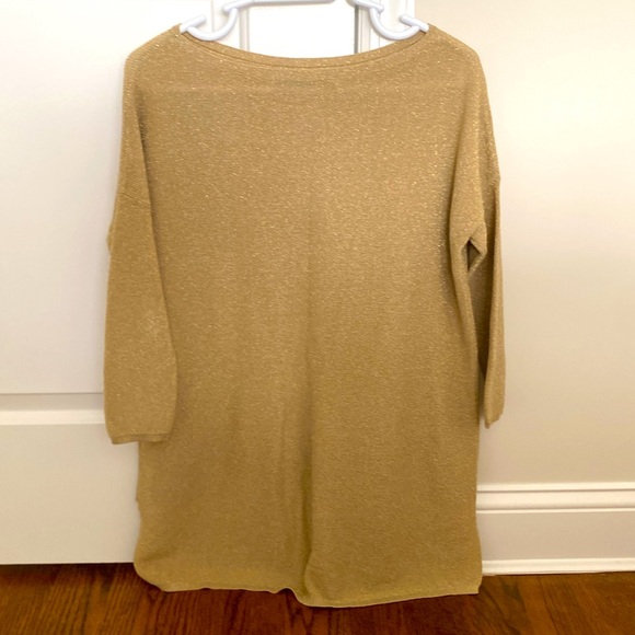 Zara Metallic Gold Knit Sweater - Picture 6 of 6